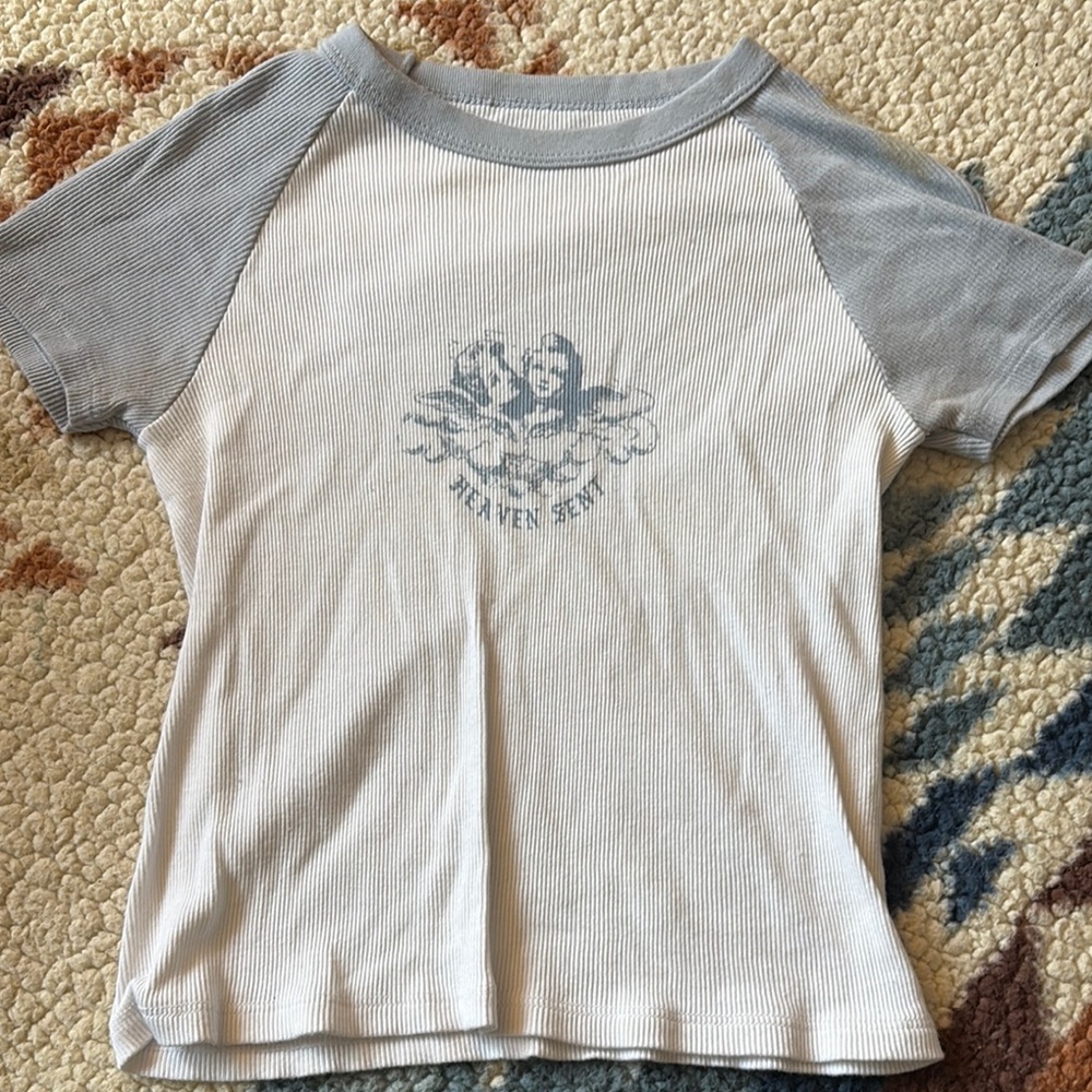 Heaven Sent Gray and White Baby Tee